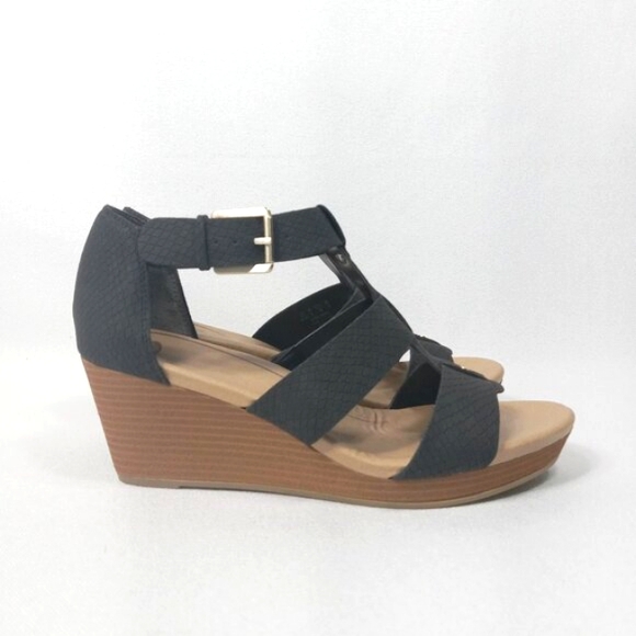 Dr. Scholl's Shoes - Dr.Scholls Women's Barton Wedge Black Sandals Size 8.5